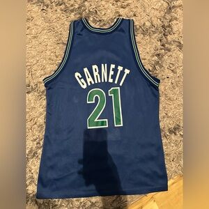 Vintage Kevin Garnett Jersey Minnesota Timberwolves Champion Sz 40 Medium Rookie